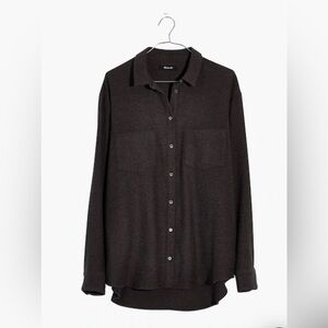 Madewell Flannel Sunday Shirt- charcoal gray- XS